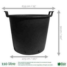 Image of Large Plant Pot Plastic Planter with Handles | Optional Saucers | 30 - 130 Litre