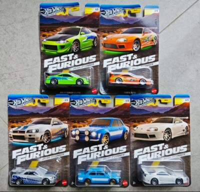 HOT WHEELS 2024 F&F BRIAN O'CONNOR FULL SET OF 5, ECLIPSE, SUPRA, SKYLINE GT-R