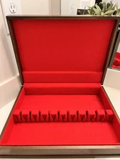 Vintage Wooden Anti-Tarnish Silverware Storage Chest Excellent Condition