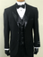 Men's 2-Button Black Tuxedo Suit with Sequins Design, 3-pc Vested New Cena promocyjna