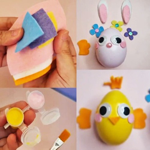 Kit Pittura Uovo di Pasqua Cesto Pasquale Stuffers Graffiti Ornamenti Verniciabili - Foto 5 di 8