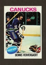 1975 Topps Hockey Card #42 Dennis Ververgaert Vancouver Canucks 