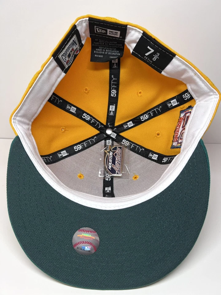 New Era 59Fifty Houston Astros Fitted Hat Side Patch Green UV-Size 7 3/8-Pin - Image 3 of 4