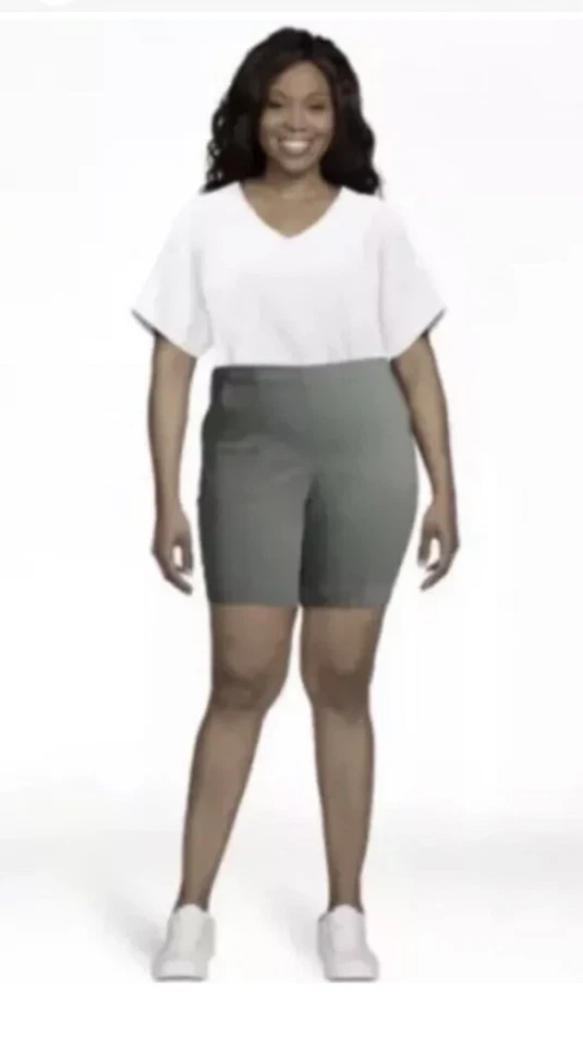 Pantalones Cortos de Denim Just my size Para Mujer 2 Bolsillos Pull On Verde Suave Talla 3X Nuevos con Etiquetas Foto 4 de 4