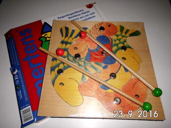 Magnetisches Angelspiel Aus Holz Mit 2 Angeln Ab 3 Jahren - Regenbogenfische-image