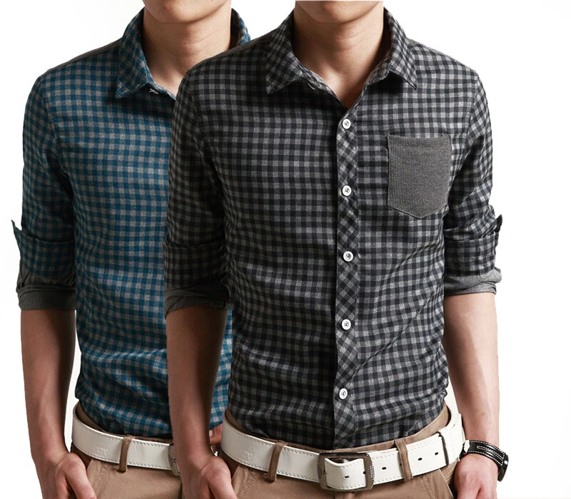 Camisas de vestir para hombre manga larga de lujo informales calce ajustado negocios trabajo camisas camisa Foto 2 de 4