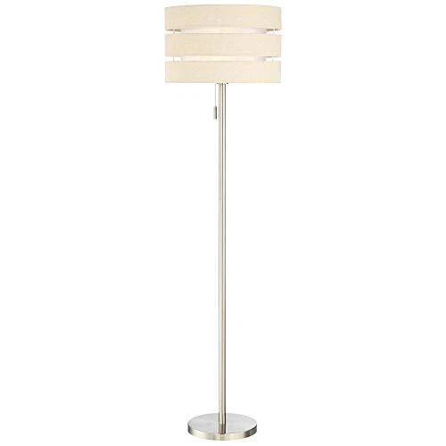Lite Source Falan 60 1/2" Ribbon Linen and Nickel Modern Floor Lamp - Picture 3 of 4