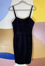 Hugo Buscati Milano Silky Pig Suede Little Black Dress Cocktail Party Sz 10
