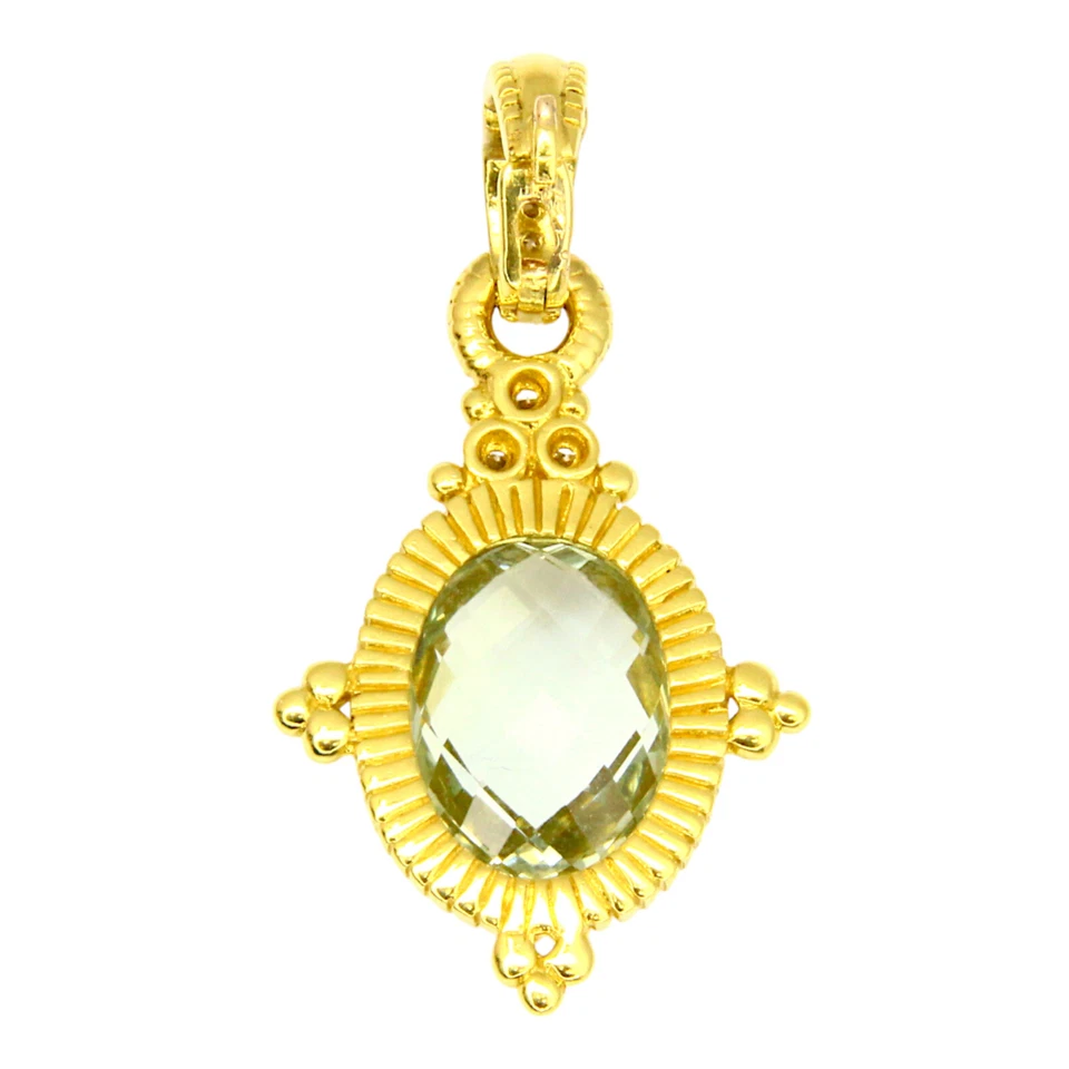 Colgante Estate Judith Ripka oro amarillo 18k piedras preciosas de cuarzo con diamantes Foto 2 de 4