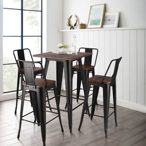 Commercial Metal Tolix Style High Chairs Dining Table Barstools Breakfast Stools Ebay