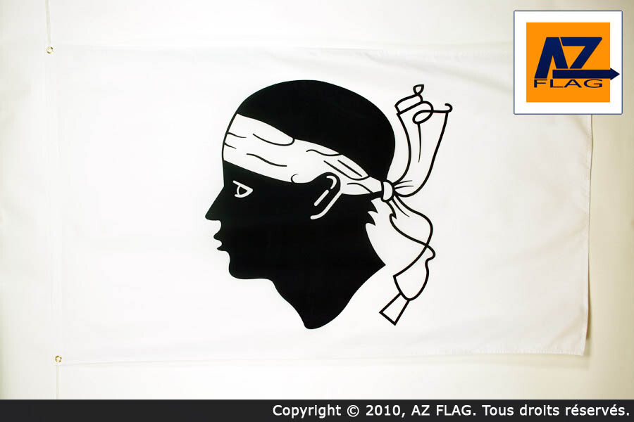 Drapeau Corse 150 x 250 cm AZ FLAG haute résistance à œillets
