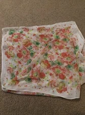 Women's  Floral  White Green Scarf