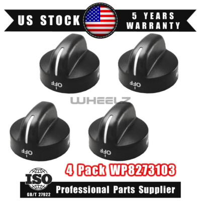 4 Pcs Upgraded 8273103 Gas Stove Burner Control Knob 8273103 WP8273103 PS393678