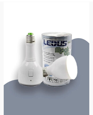 Wiederaufladbare E27 Ledus Magic Bulb 4W LED Notfall Energiesparlampe 2er Pack
