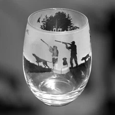 SHOOTING Frieze Boxed 36cl Crystal Stemless Wine / Water Glass