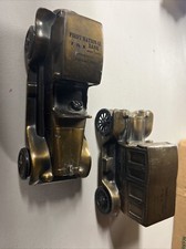 2xLot Banthrico Car Banks Made In Chicago 1974, Stamped First National Bank FNC