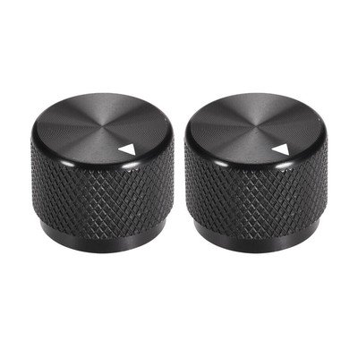 2pcs Volume Control Knobs Amplifier Guitar  Potentiometer Finish Black Aluminum 