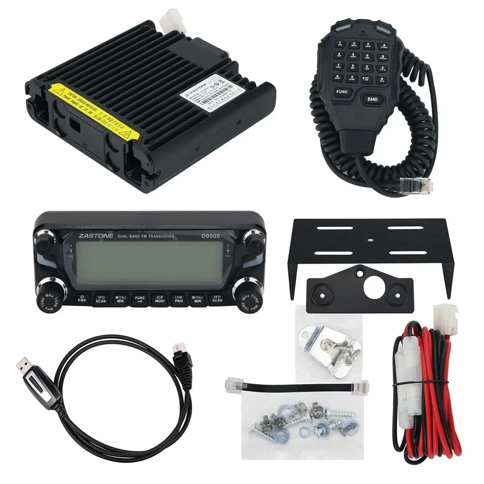 Radio Coche Móvil Zastone D9000 50W Doble Banda 50KM 136-174 400-520MHz Con Cable Foto 2 de 4