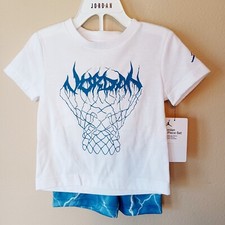 Air Jordan Jumpman Nike Shorts Set 2T Boys T-Shirt Blues White Logo Graphics