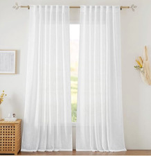 RYB HOME Sheer Curtains White 52x108 inches NEW 2 panels FREE SHIPPING