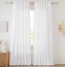 RYB HOME Sheer Curtains White 52x108 inches NEW 2 panels FREE SHIPPING