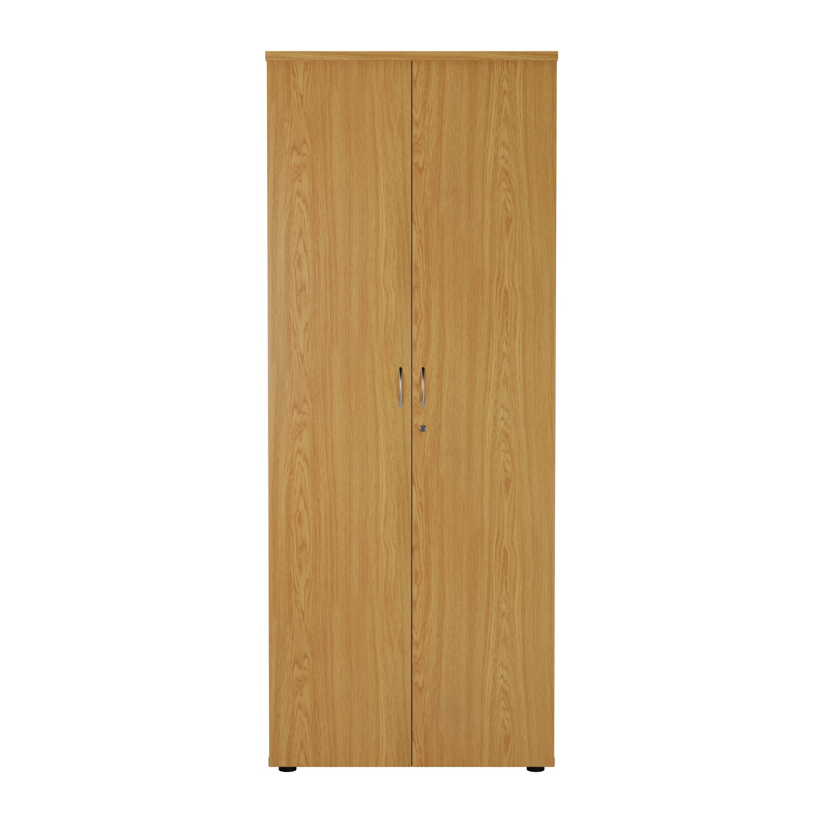 RZ Tall Office Cupboard, Lockable With 4 Shelves, Oak, 80 x 45 x 200 cm