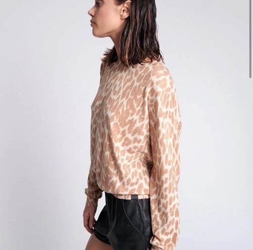 OneTeaspoon Sweater Sz M The Animal Haphazard Lightweight Knit Leopard Cheetah - Picture 2 of 12