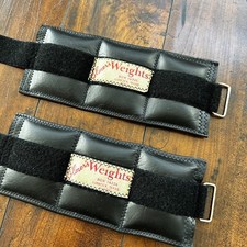 Elmer's Ankle Wrist Weights 3 lb Each 2 Vintage Black Leather Made in USA 1950s