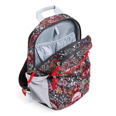 Vera Bradley Coleman Black and Red Paisley Backpack NEW Vera Bradley Coleman Camping Hiking Black Red 22L  main image 3