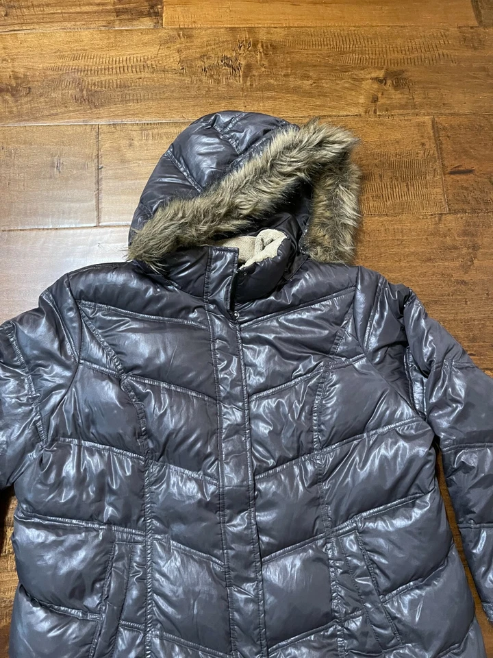 Tommy Hilfiger Damas Plumón Relleno Gris Puffer Parka Abrigo Chaqueta - Para Mujer 1X Foto 2 de 4