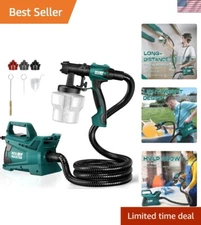 Versatile 600W HVLP Spray Paint Gun with 3 Nozzles & 6FT Hose for DIY Projects