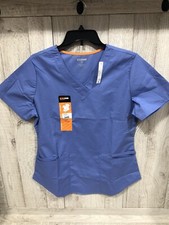 NEW  Woman's Supreme V Neck scrub Top Size Medium Light Carolina Blue Scrubstar