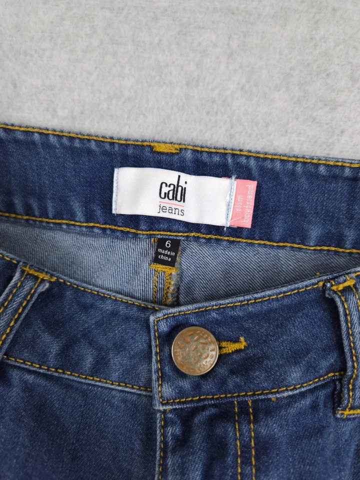 Cabi Jeans Women's Size 6 Slim Boyfriend Distressed Denim Blue Jeans - Image 3 of 4