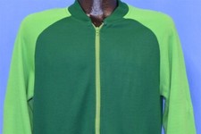 vintage 80s DESIGNER SPORTSWEAR GREEN COLORBLOCK ZIP UP TRACK JACKET SMALL S