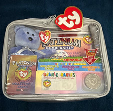 Ty Beanie Babies Official Club Silver Reusable Zip Cosmetic Bag Case