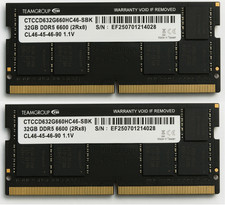 TeamGroup Elite 64GB DDR5-5600 SO-DIMM Laptop Memory 2x32GB RAM - Fully Tested