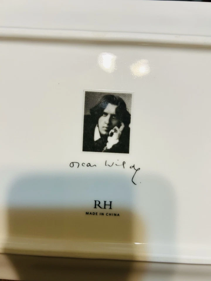 (4) Plato de cóctel cita literaria Oscar Wilde hardware de restauración Foto 3 de 3