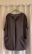 Cuddl Duds Climate Right Women  s 3X Heather Grey Scrub Top 6 Pocket V Neck