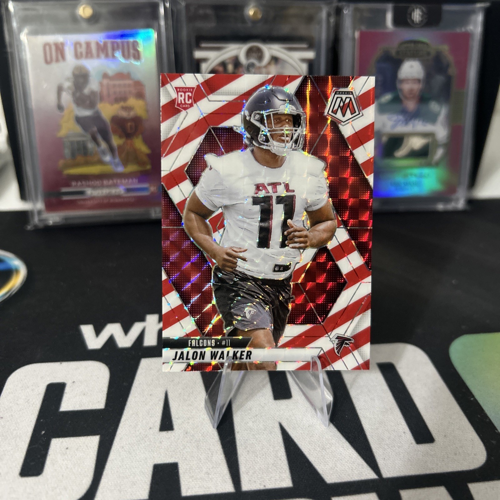 Jalon Walker RED & WHITE STRIPE PRIZM ROOKIE SP 2025 PANINI MOSAIC #377 Falcons