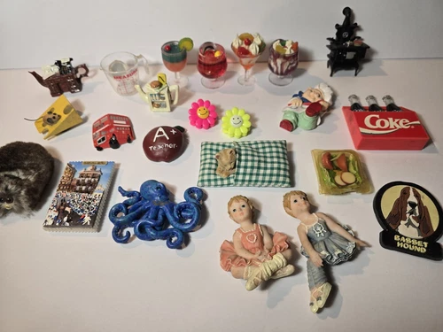 Lot of 23x Magnets Vintage Miniature Food, Coke, Drinks And More DE03