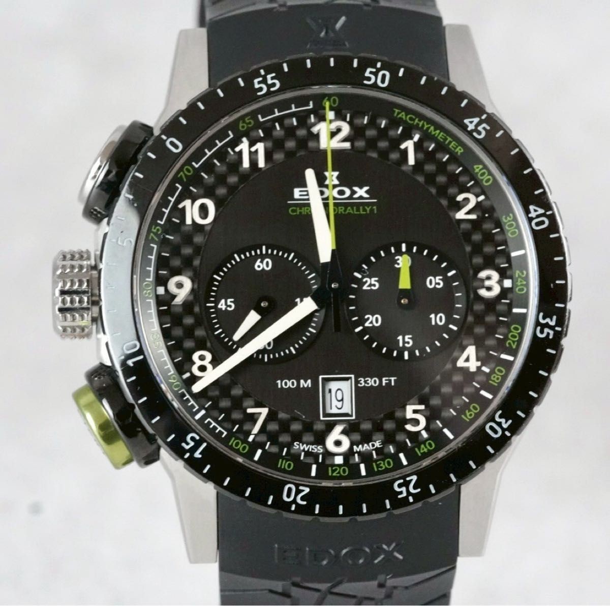 Edox Chronorally 1 Chronograph Quartz Black Dial Men's Watch 10305