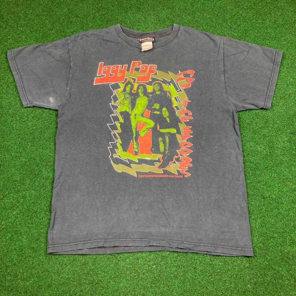 Винтажная мужская футболка Iggy Pop M черная 2004 And The Stooges рок-группа промо футболка Y2K - Изображение 2 из 4