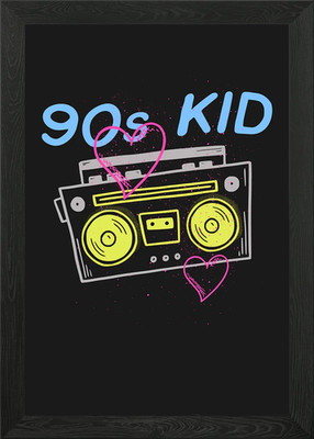 90er Jahre Kind Retro Ästhetik Gerahmtes Wandbild Poster Leinwanddruck Bild