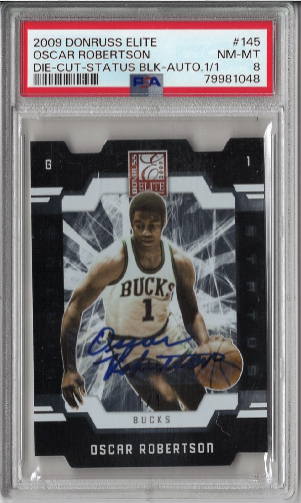 Oscar Robertson - 2009 Panini Donruss Elite Die Cut Black Auto 1/1!!!!