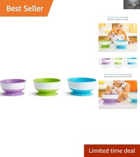 Vibrant 3 Pack Toddler Suction Bowls - Perfect for Mess-Free Dining Experiences