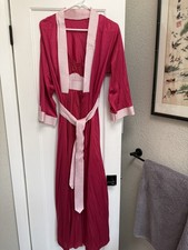 Vintage VAL MODE Nylon Nightgown and Robe Set W/Tieback belt M/L Shell Bodice
