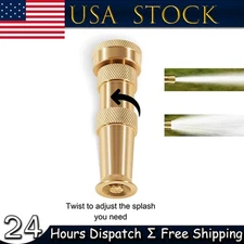 Brass Adjustable Spray Nozzle with Powerful Water Stream for Garden Hoses