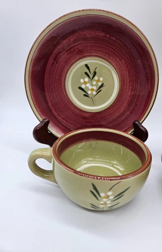 Stangl Pottery Magnolia, Cup & Saucer Set, Made in USA, New Jersey, 1950's