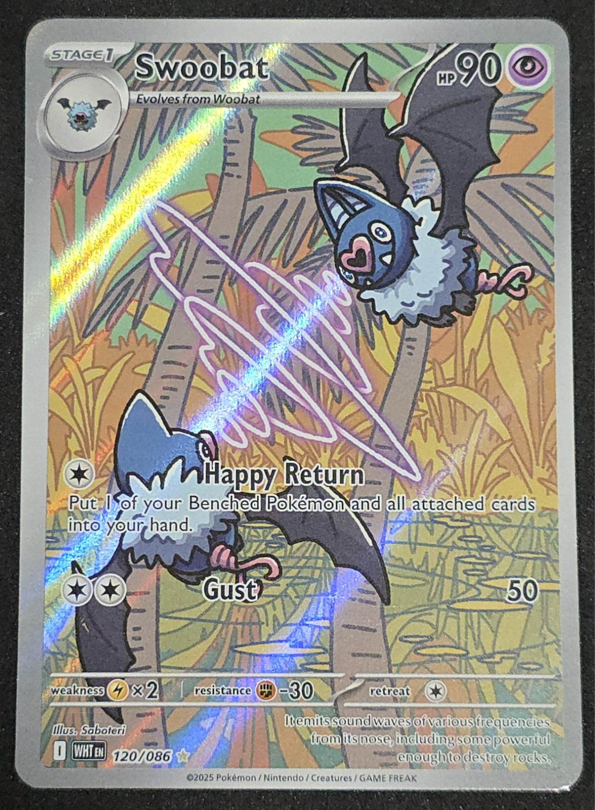 Swoobat 120/086 Pokemon White Flare Illustration Rare English 