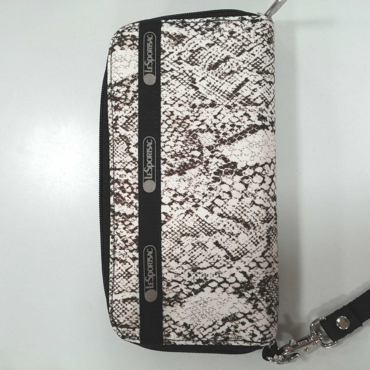 Long Wallet with Strap Model Python Pattern White… - image 3
